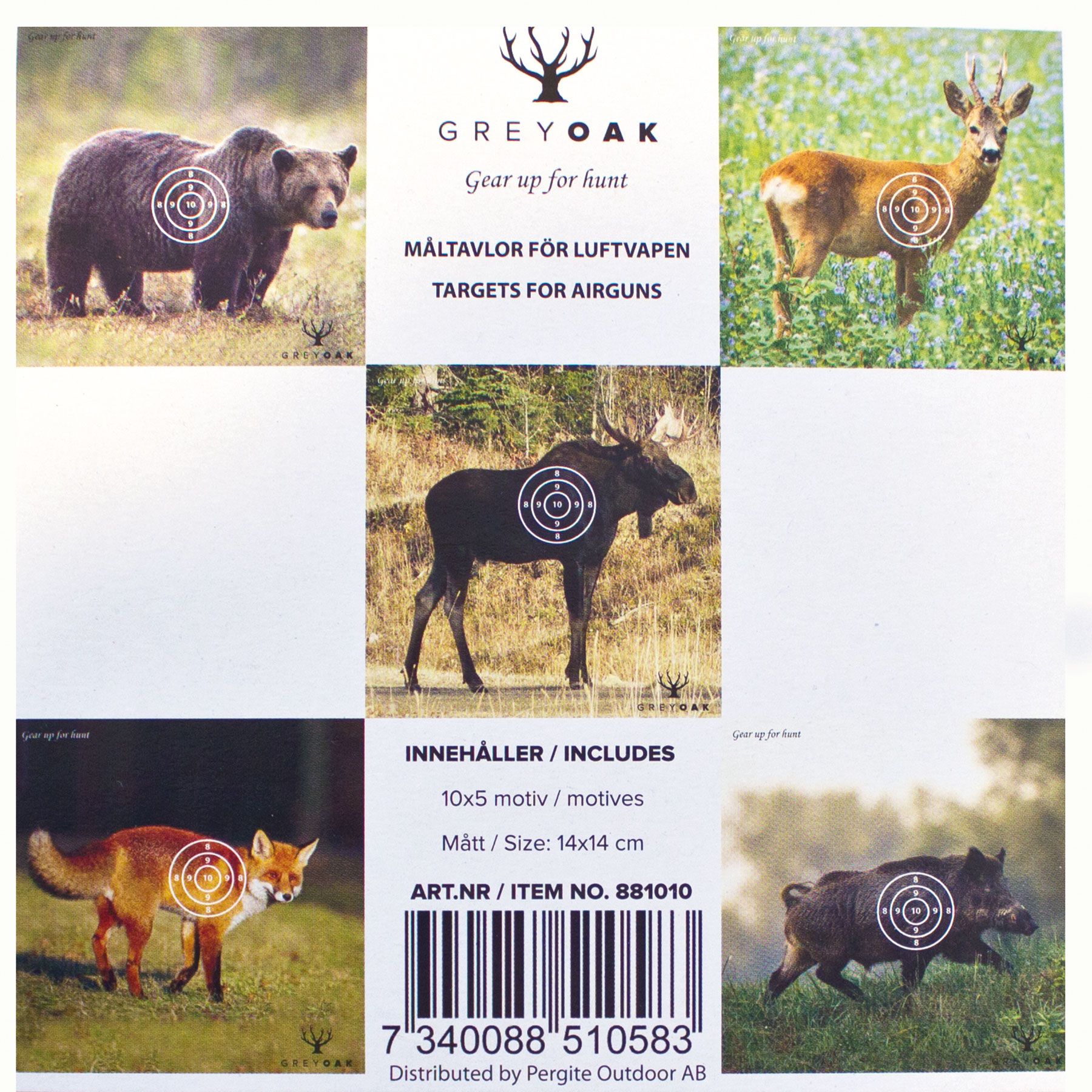 Måltavla-djurmotiv från Grey oak